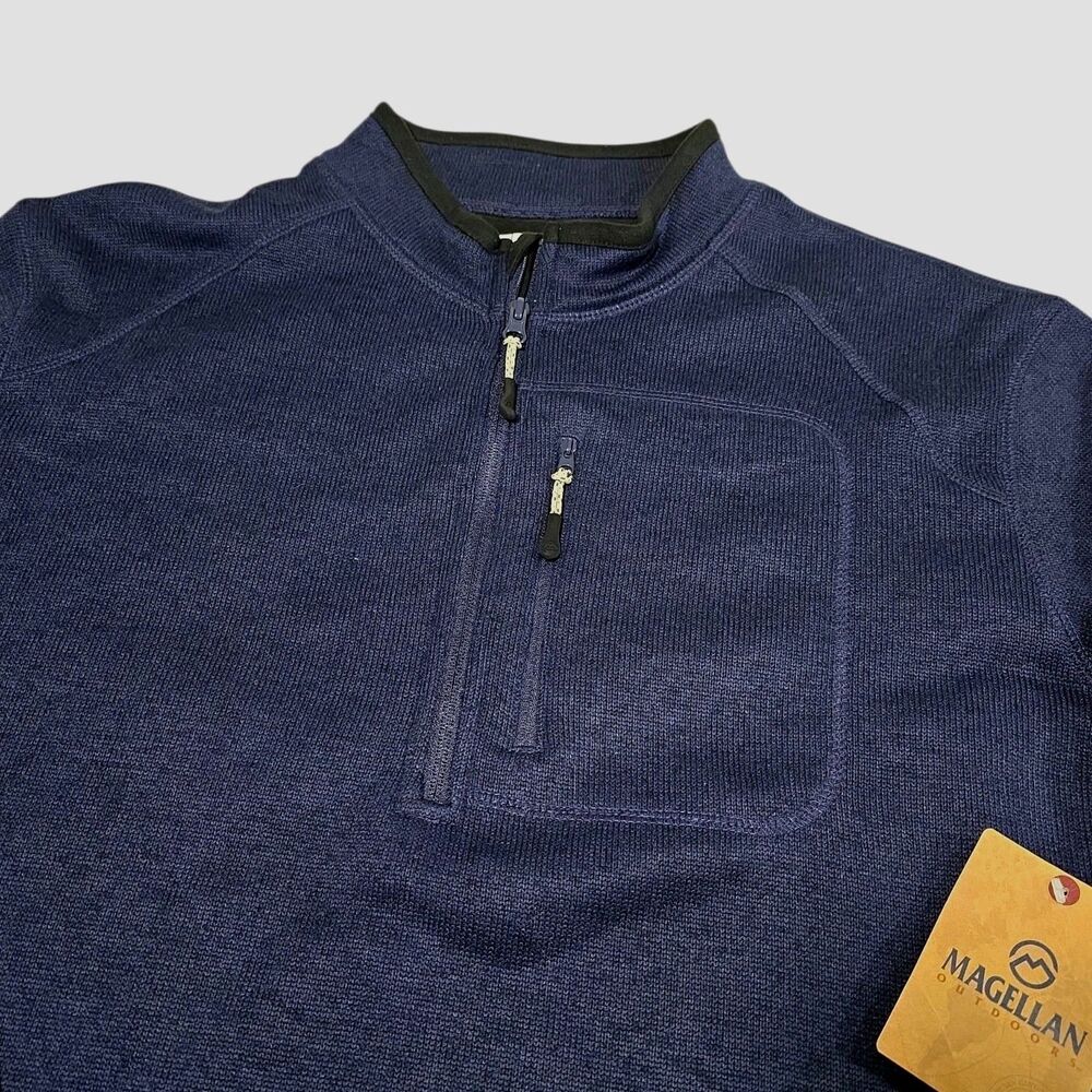 Magellan Outdoors Heritage Collection 2XL NWT Navy Heavyweight Fleece 1/4 Zip